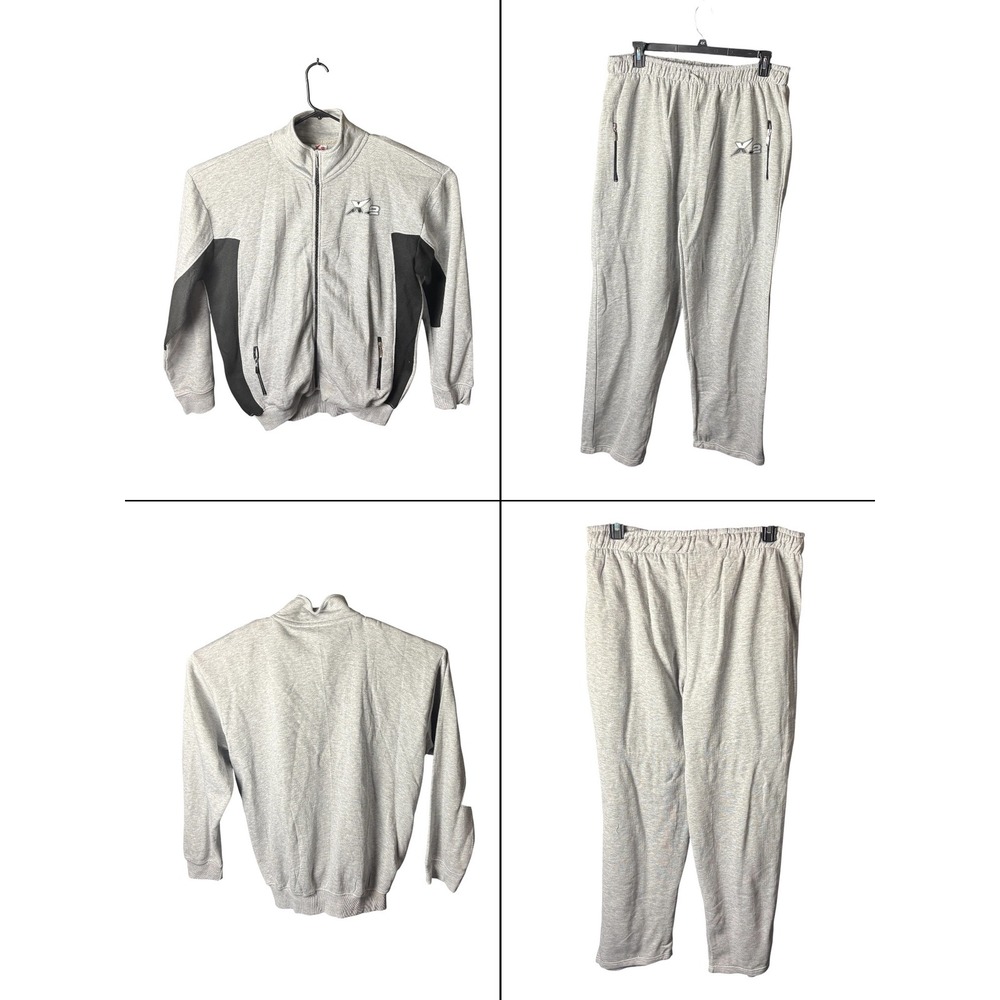 Skyline Wears X2 Tracksuit Mens XXXL‎ Grey Black Full Zip Jacket Sweatpants Set